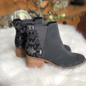 Toms Esme Forged Iron Grey Metallic Jacquard Boots